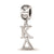 Sterling Silver LogoArt Kappa Delta Vertical Letters On Hear