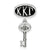 Kappa Kappa Gamma Oval Key Charm Dangle Bead in Sterling Silver