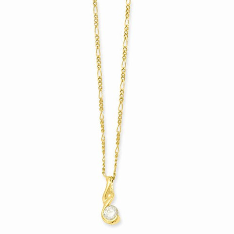 Gold-Plated Round CZ Necklace