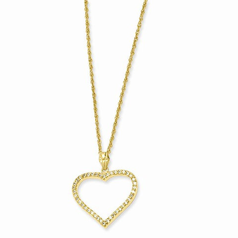Gold-Plated CZ Heart Necklace
