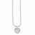 Rhodium-Plated CZ Pave Heart Necklace