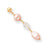Gold-plated Pink Glass Pearl & Crystal Drop Earrings