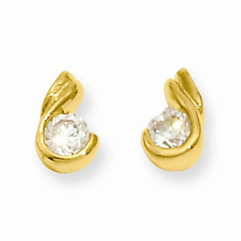 Gold-plated Round CZ Earrings