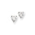 Rhodium-plated 5mm Heart Shaped CZ Earrings