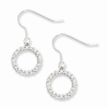 Rhodium-plated CZ Circle Earrings