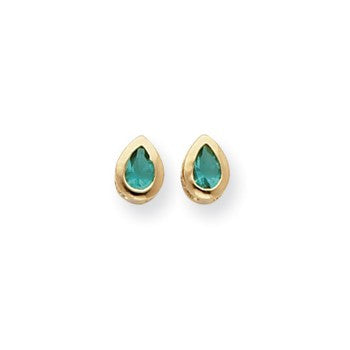 Gold-plated May Birthstone Teardrop CZ Earrings