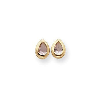 Gold-plated June Birthstone Teardrop CZ Earrings