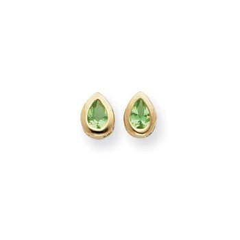 Gold-plated August Birthstone Teardrop CZ Earrings