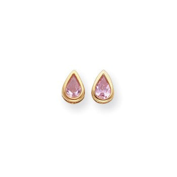 Gold-plated October Birthstone Teardrop CZ Earrings