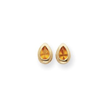 Gold-plated November Birthstone Teardrop CZ Earrings