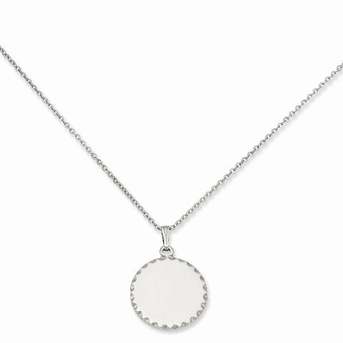 Medium Satin Round Engraveable Disc Necklace