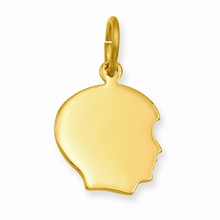 Gold-Plated Small Engraveable Boy's Head Charm hide-image