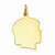 Gold-Plated Large Polished Engraveable Girl's Head Charm hide-image