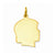 Large Polished Engraveable Girl's Head Charm in Gold-Plated