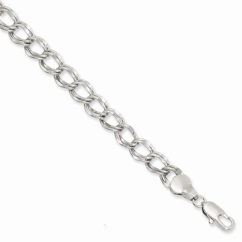 Rhodium-Plated Double Link Charm