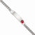Rhodium-Plated Large Red Epoxy Medical Id Bracelet