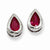 Rhodium-plated July Birthstone Teardrop CZ Earrings