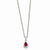 Rhodium-Plated July Birthstone Teardrop CZ Necklace