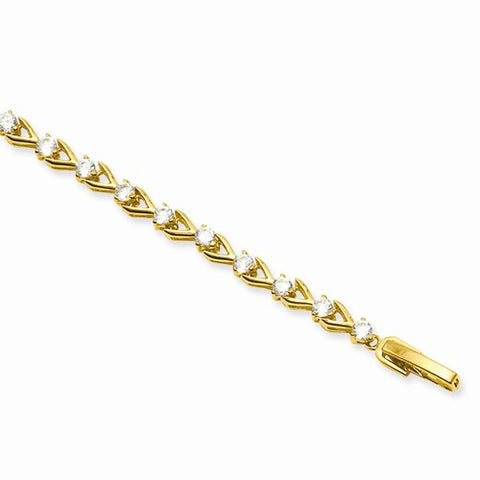 Gold Plated Teardrop Cz Bracelet