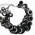 Silver-Tone Black Hamba Wood & Sequins Double Strand Bracelet