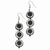 Silver-tone Black Hamba Wood Sequin 2in Dangle Earrings