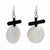 Silver-tone Black Hamba Wood Hammer Shell 2.5in Dangle Earrings