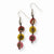 Silver-tone Multicolored Hamba Wood Sequin 2in Dangle Earrings