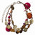 Silver-Tone Multicolor Hamba Wood Coconut & Sequin Bracelet