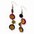 Silver-tone Multicolored Hamba Wood Sequin 2.25in Earrings