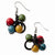 Silver-tone Multicolored Hamba Wood Sequin 1.75in Dangle Earrings