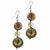 Silver-tone Multicolored Hamba Wood Sequin 2in Dangle Earrings