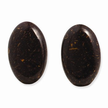 Gold-tone Purple Laminated Sawdust 1.5in Clip-on Earrings