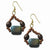 Gold-tone w/ Natural Wood Ceramic 2.25in Dangle Earrings