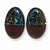 Tapak Wood Green/Blue Broken Capiz 1.75in Oval Clip-on Earrings