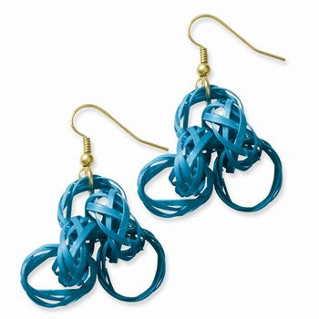 Gold-tone Blue Wicker Ring