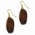 Gold-tone White Wood Aster Dangle Earrings