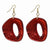Gold-tone Red Capiz Shell Dangle Earrings