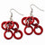Silver-tone Red Coconut Dangle Earrings