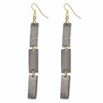 Gold-tone Coconut Dangle Earrings