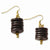 Gold-tone Coconut Acrylic Beads Dangle Earrings