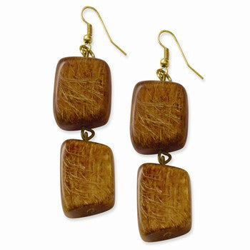 Gold-tone Coconut Dangle Earrings