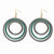 Gold-tone Green Grey Rattan Dangle Earrings