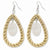 Silver-tone Capiz Shell Wicker Teardrop Dangle Earrings