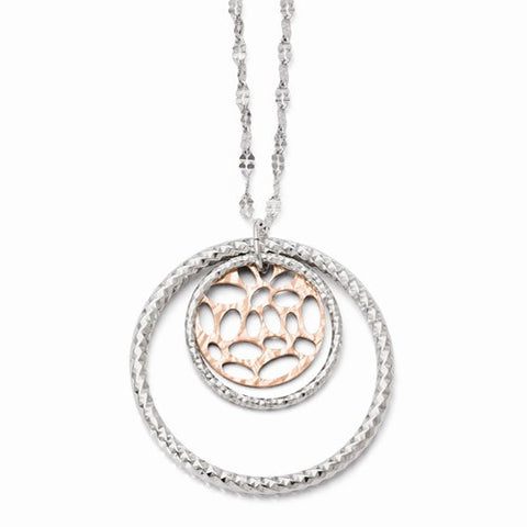 Sterling Silver Rose-Tone Flash Plated Necklace