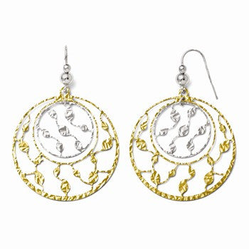 Sterling Silver Gold-tone Flash Plated Shepherd Hook Earrings