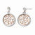 Sterling Silver Rose-tone Flash Plated Post Dangle Earrings
