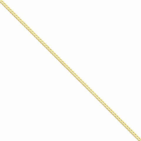 14K Yellow Gold Open Concave Curb Chain Bracelet