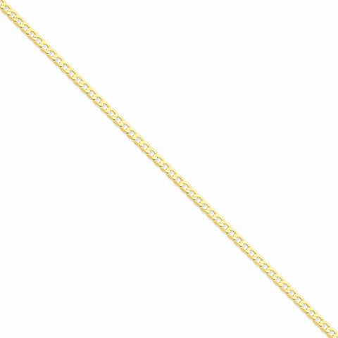 14K Yellow Gold Concave Curb Chain Bracelet