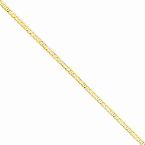 14K Yellow Gold Open Concave Curb Chain Bracelet