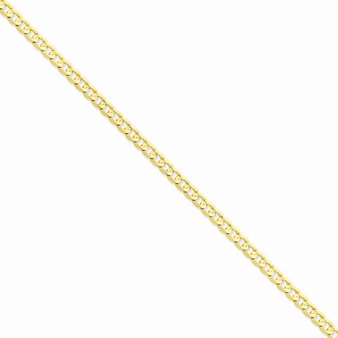 14K Yellow Gold Open Concave Curb Chain Bracelet